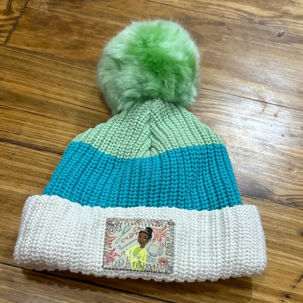 NWT Disney Parks x Love Your Melon Girls Princess Tiana Pom Pom Winter Hat